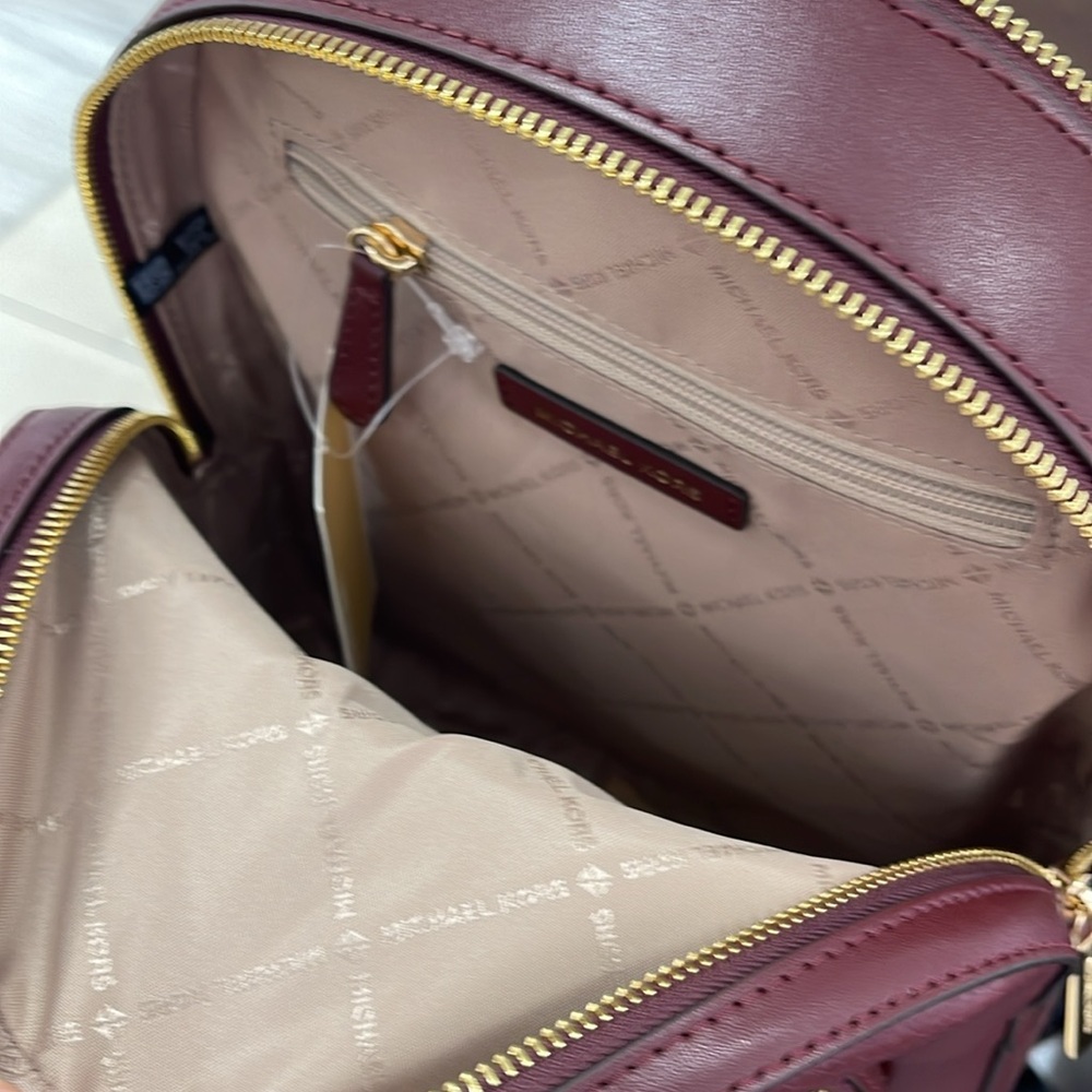 Michael Kors Jaycee Medium Pebbled Leather Backpack
 Oxblood/Golden NWT - Picture 16 of 16